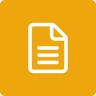 White document icon on an orange background.